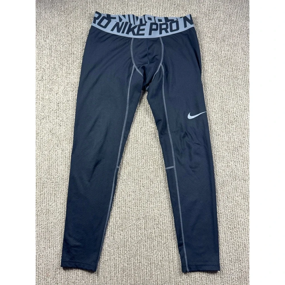 Nike Mens L Pro Hyperwarm Compression Tights Pant Baselayer Black